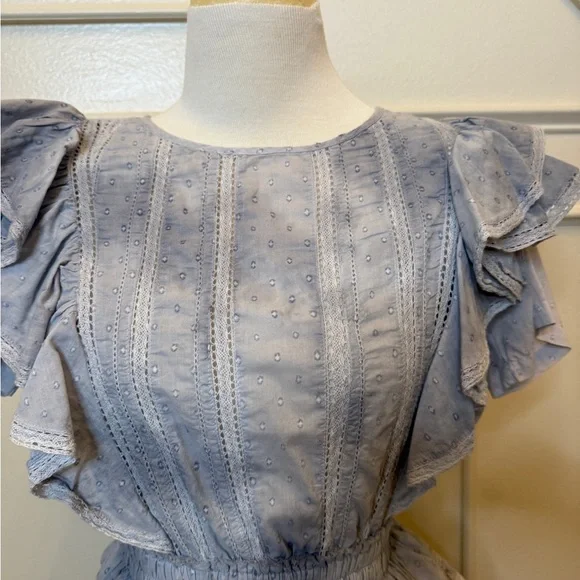 LoveShackFancy Soft Blue Cotton Top - Picture 3 of 9